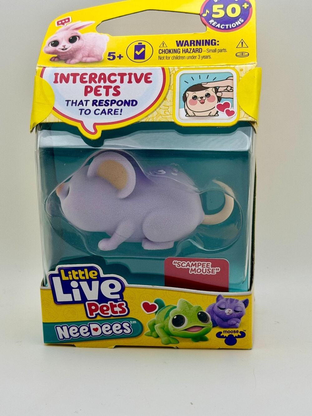 Little Live Pets NeeDees Interactive Scampee Mouse Toy - Responds To Care 50+ Re